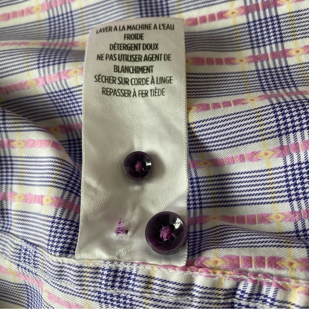 Robert Graham Classic Fit Button Up Shirt Flip Cuffs Mens XL Plaid - Picture 11 of 15